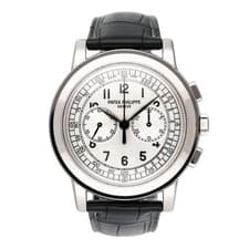 Patek Philippe Complications Chronograph 5070G Silver Dial Mens Watch Box Papers