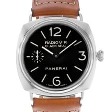 Panerai Radiomir Black Seal PAM 00183 45mm Steel Leather Mens Watch Papers 2011