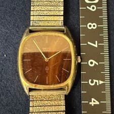 SEIKO 7820-5000 Wood Grain Dial Quartz Watch Men’s Vintage Junk Belt Broken