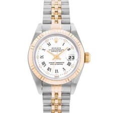 Rolex Datejust 26 69173 White Roman Dial Steel 18k Yellow Gold Ladies Watch 1996