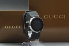[NEAR MINT w/ Box] GUCCI I-GUCCI 316L 114-2 45mm Black GG Digital Men's Watch