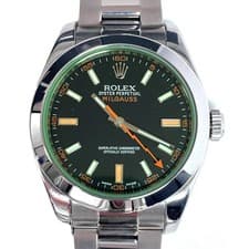 Rolex Green Crystal Milgauss Oyster 116400 Black Dial 40mm