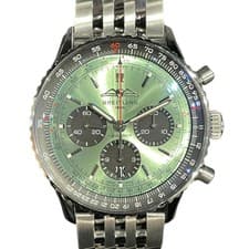 BREITLING Navitimer B01 Chronograph 43 AB0138 Mint Green Stainless #OK682