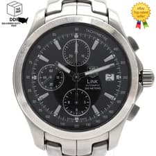 Vintage [Exc+5] TAG Heuer LINK CAF2110 Black Dial Silver Men's Auto Watch JAPAN