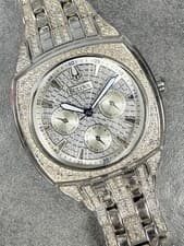 Bulova Crystal Multifunction Watch C876869 40mm Silver Tone New Battery