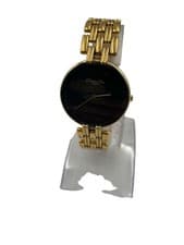 Christian Dior BAGIRA Watch Gold Tone Black Dial Quartz Wristwatch 20cm