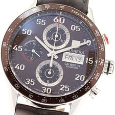 TAG HEUER CV2A12 Carrera Chronograph Day Date Automatic Men s Good Condition wit