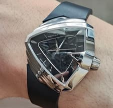 HAMILTON H242511 Ventura S Quartz Black Dial Women Used Watch from JP