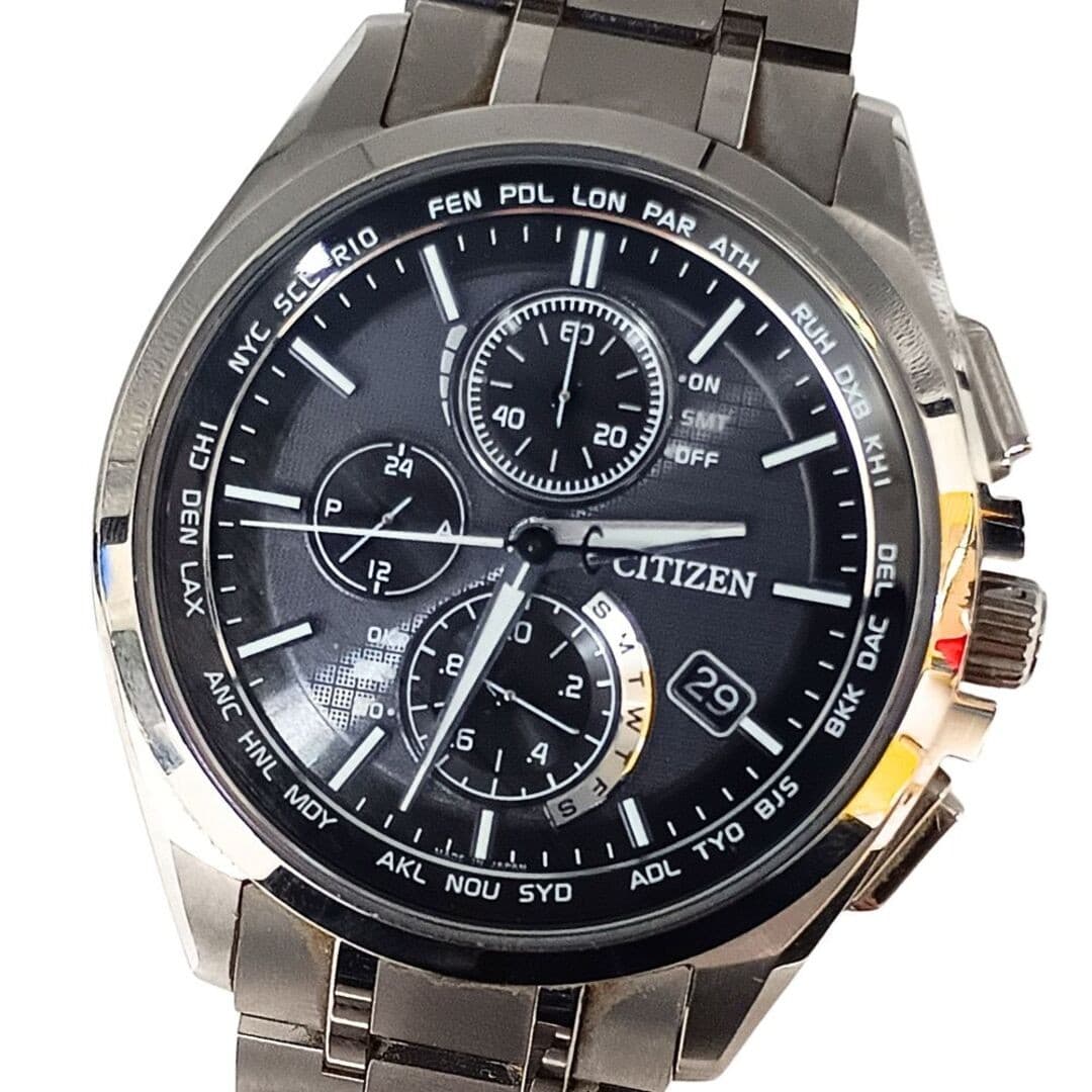 Citizen Atessa Eco Drive Solar Men’s Watch Silver Used From Japan