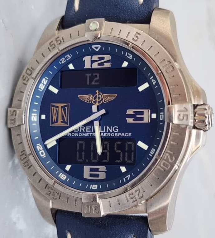 E79362 Breitling Aerospace Avantage Watch 42 Titanium WIN Logo BlueDial Quartz