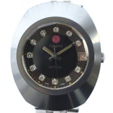 Rado RADO DIASTAR Watch Vintage Watch 12P Cut Glass Automatic Black Dial