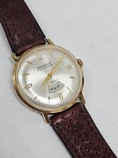 Vintage Monarch Fifth Avenue 17 Jewel Mens Wrist Watch Calendar Germany Rare