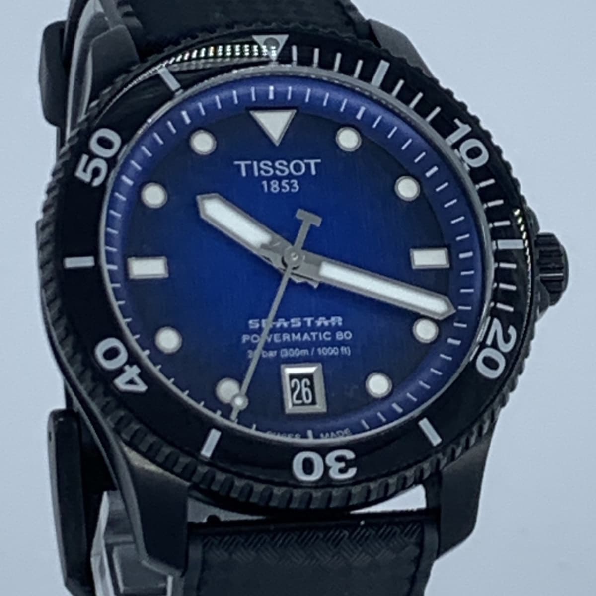 TISSOT 1853 SEASTAR 1000 120.807. 37.041.00 EXX B49 KDL Wristwatch Blue Dial