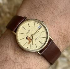 1980s Vintage Doxa Saddam Hussein Iraq Gift Watch Quartz 32mm Rare Authentic