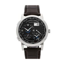 A. Lange & Sohne Lange 1 Time Zone Gold Manual 41mm Black Dial Strap 136.029