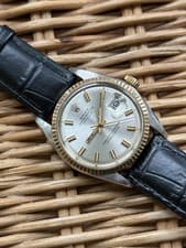 ROLEX DateJust 36mm Model 1601 Steel and Gold Rare "Wide Boy" Dial Year 1973