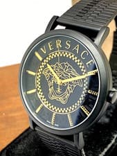 Versace Men's Watch VEJ400621 V-Essential Swiss Quartz Gold Black Steel 40mm