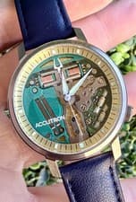 Accutron Tuning Fork Spaceview 314 26A213 39mm Titanium Watch Mint Condition