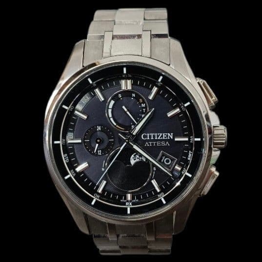 Citizen Attesa Lunar Program Moon Phase H874 BY1001-66E Radio Watch #0003