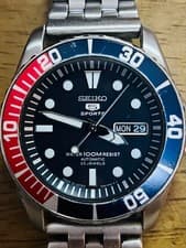 Seiko 5 Sports 7S36-03C0 Day Date 23 Jewels Vintage Automatic Mens Watch Auth