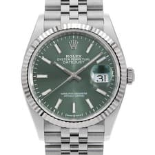 ROLEX DATEJUST 36 126234 Mint green Bar 5 Rows Jubilee Bracelet Random Numbe...