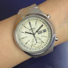 RARE Seiko Chronograph Automatic 6139-7100 Helmet Dartvader Vintage Watch Men