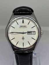 Working Battery Leather Belt SEIKO KING QUARTZ Day-Date