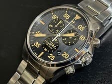 Hamilton Khaki Aviation Pilot Chronograph Quartz Watch H76722131 44mm Black Dial