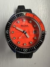 Bulova Oceanographer Orange Dial 41mm Automatic Watch (96B350)