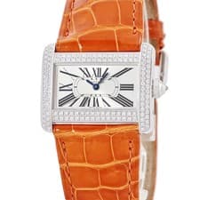 Cartier Tank Divan Mini WA301236 Quartz Women's Rhodium K18WG Case #HD271