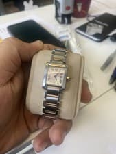 Cartier Tank Francaise Steel & 18k Gold Mother of Pearl Ladies Watch W51027Q4