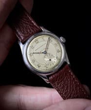 1943 Birch & Gaydon Land & Water Zenith military watch steel case cal 106