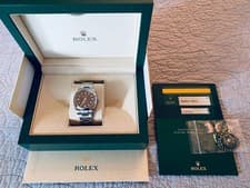 2020 Rolex Oyster Perpetual 114200 Blue 3-6-9 Dial 34mm with Box & Papers.