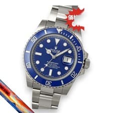 Rolex Submariner 116619GLB White Gold Blue Dial Men's Automatic Watch Overhaule