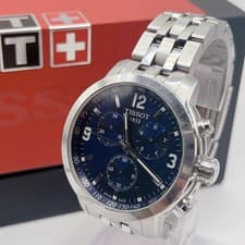 Tissot T055417A Swiss Quartz Chronograph Blue Dial Stainless Steel Watch