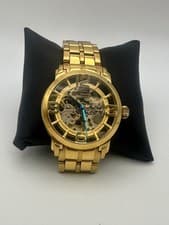 Stuhrling Original 20 Jewel Automatic Skeleton Watch Cal. ST-90050 Gold Tone SS