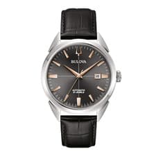 Bulova Sutton Automatic Black Dial 41mm Leather 96B422 Watch
