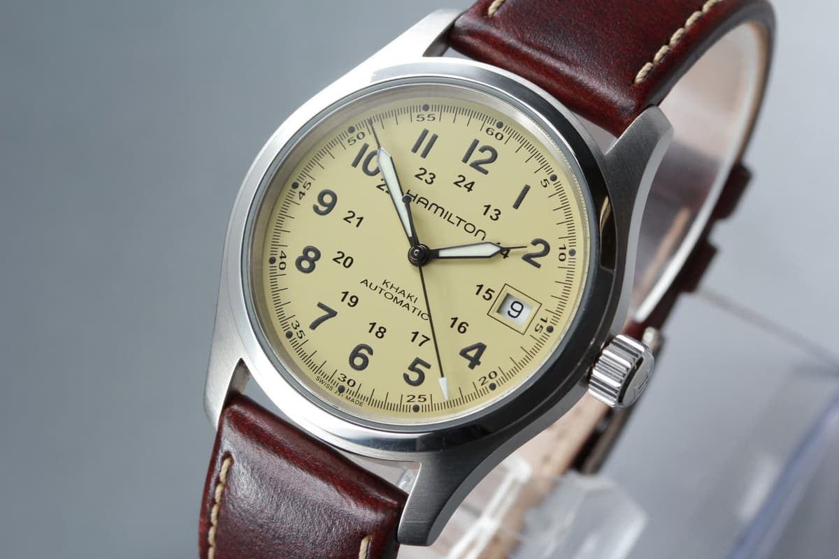 HAMILTON Khaki Field H704450 Warm Ivory Automatic Date Men's Watch [ Band Wear ]