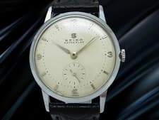 Seiko Extra Flat J14025 Plated/SS Ivory Dial Manual 33mm Antique Men's watch