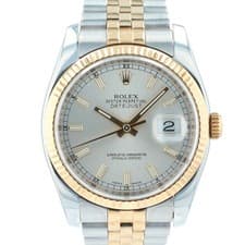 Rolex Datejust 116233 Two-Tone Silver Index Dial Fluted 18KY Steel Jubilee Watch