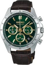SEIKO Spirit SBTR017 Green Chronograph Quartz Leather band Men Watch New in Box