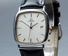 【NEAR MINT】 Vintage OMEGA De Ville 1430 Quartz White Dial 30mm Men's Watch JAPAN