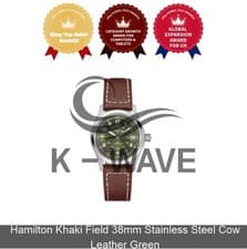 Hamilton Khaki Field 38mm Stainless Steel Cow Leather Green Express