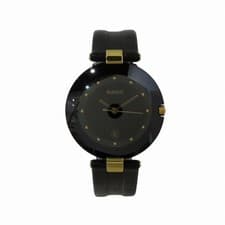 Rado Coupole Quartz Men's Watch SS Leather Black Used From Japan