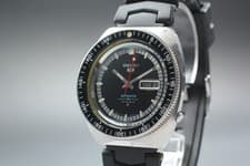 Vintage [Exc+5] Seiko 5 Sports 6106-8120 Black Automatic Men's Watch From JAPAN