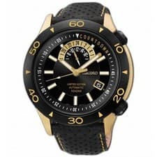 SEIKO AUTOMATIC SSA188K1 Black Gold LIMITED Edition 100M Watch 4R37 COUNTDOWN