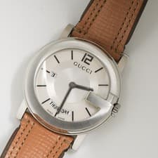 Gucci Men's Quartz Wristwatch 101M YA101303 Silver Dial Used Good