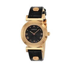 Versace Women's P5Q80D001 S001 Vanity Gold IP Steel White Leather Wristwatch