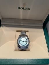 ROLEX Day Date II Ice Blue Concetric Platinum 41MM Domed Bezel CPO 2024