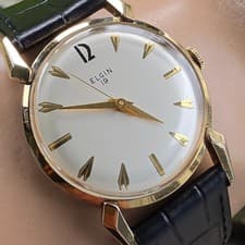 Vintage ELGIN men's manual wind watch cal.752 19Jewels 10K RGP USA 1950s